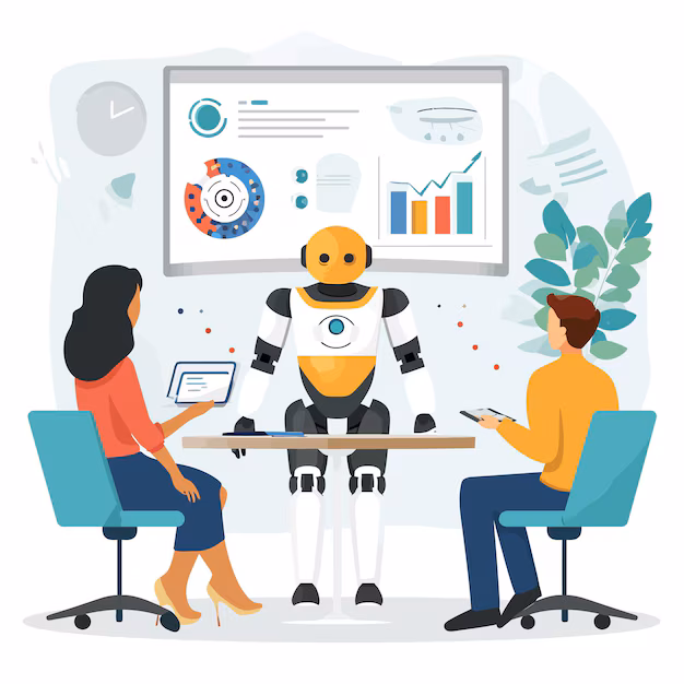 Illustration of Conversational AI assisting clinic staff at a pediatric practice