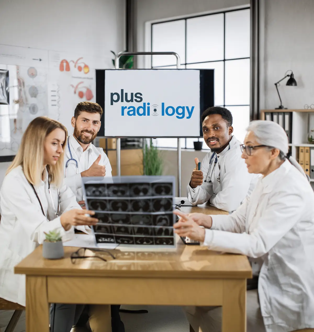 Illustration of pediatricians and staff collaborating in a unified clinic platform